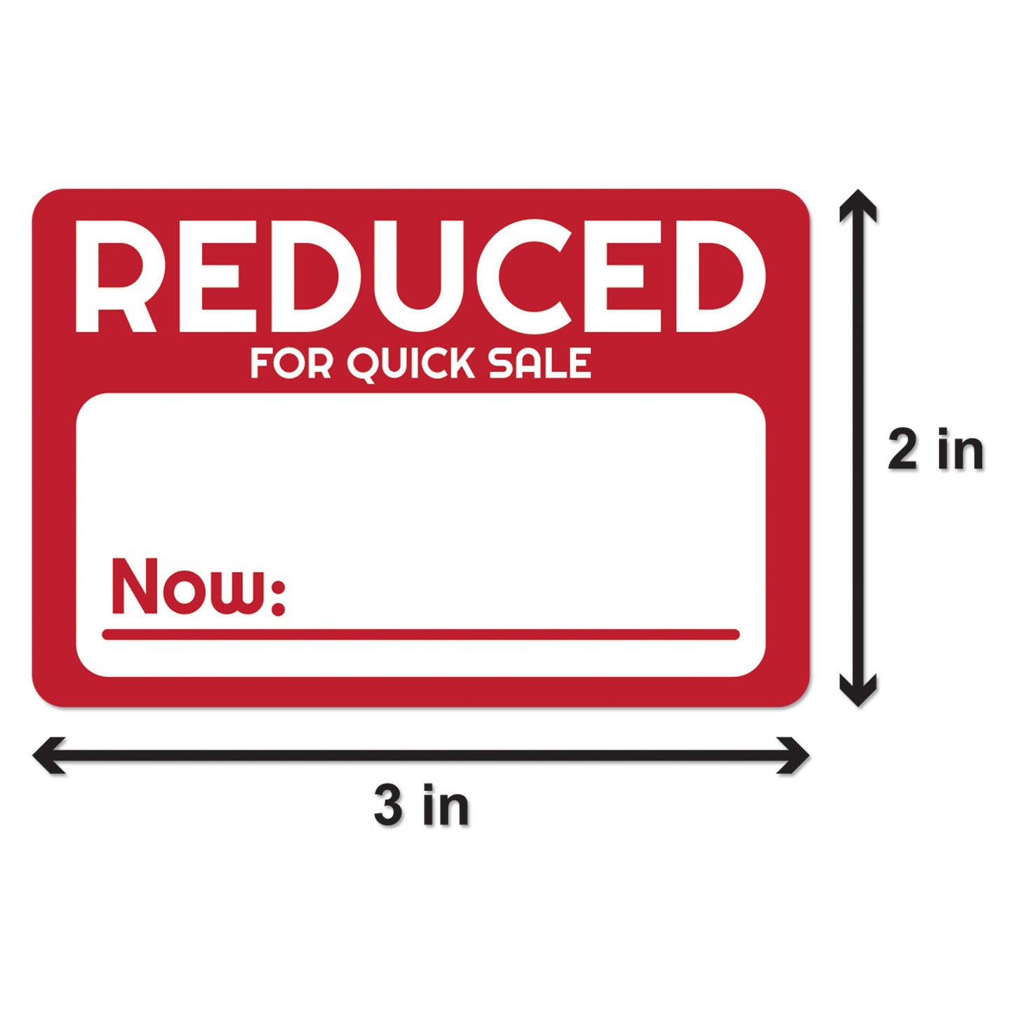 3 x 2in Sticker: Reduced for Quick Sale Retail Label Roll