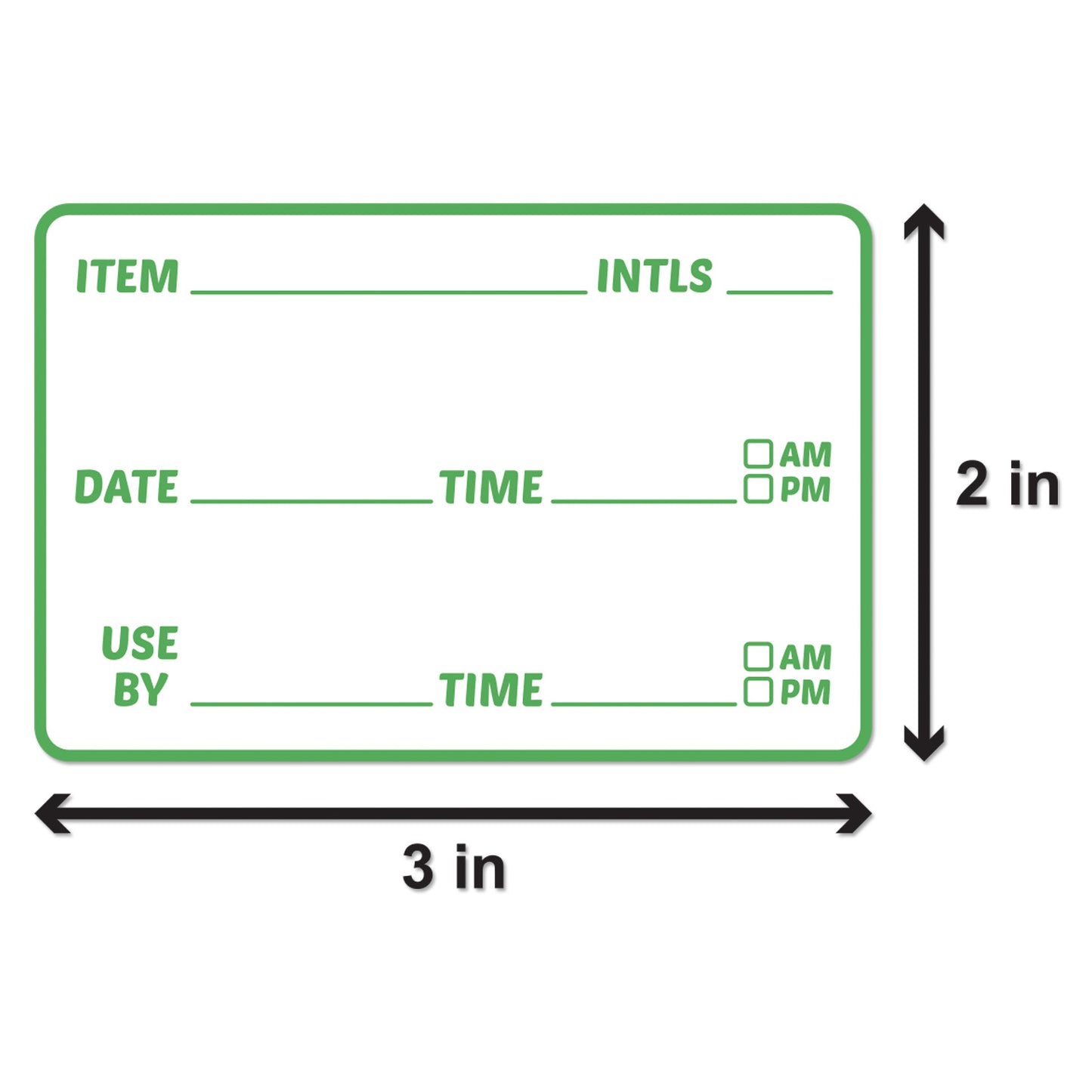 3 x 2 inch Use By Date Inventory Rotation Labels (Green)