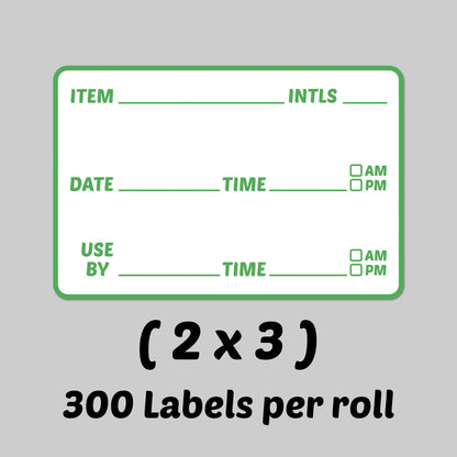 3 x 2 inch Use By Date Inventory Rotation Labels (Green)