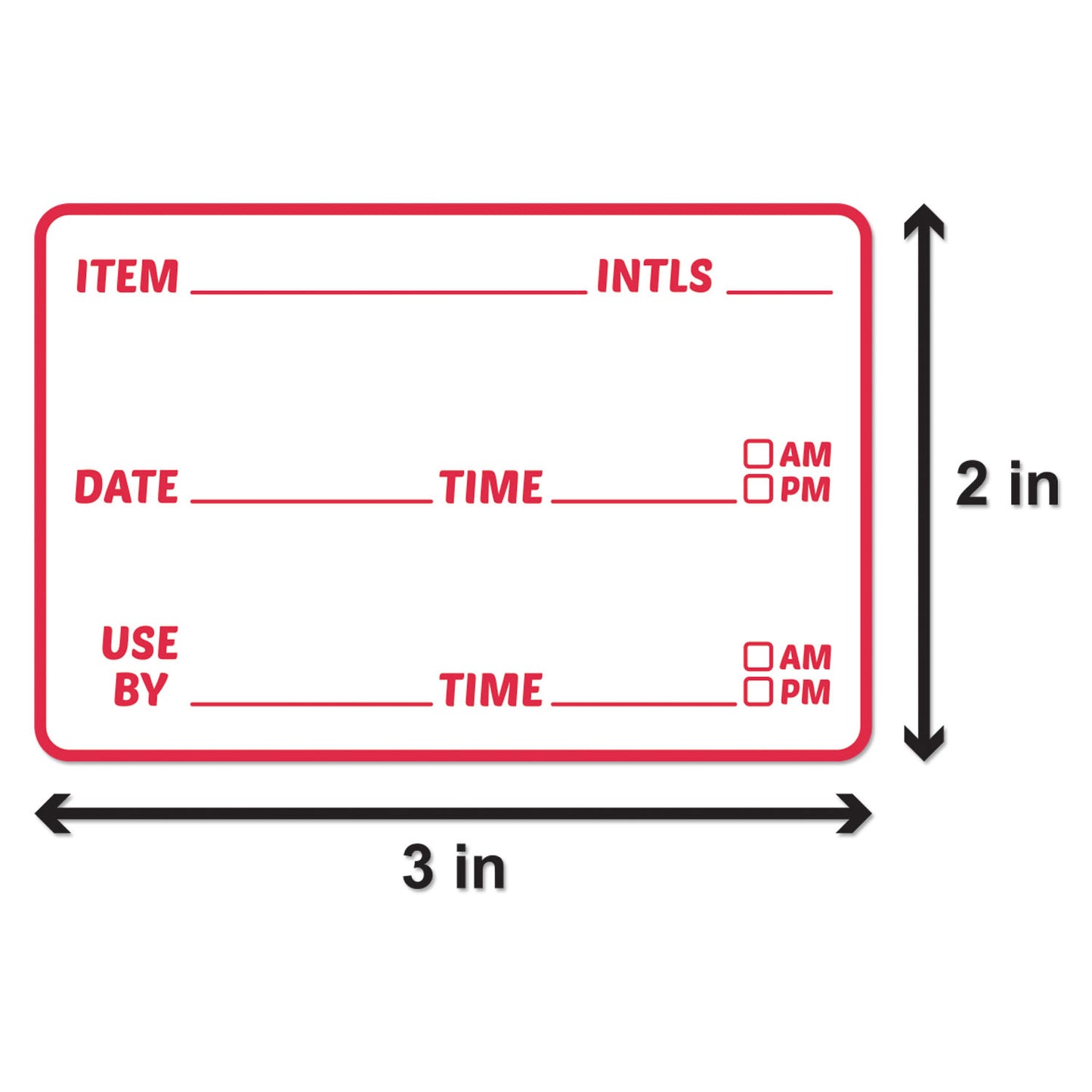 3 x 2 inch Use By Date Inventory Rotation Labels (Red)