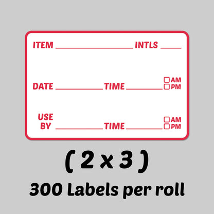 3 x 2 inch Use By Date Inventory Rotation Labels (Red)