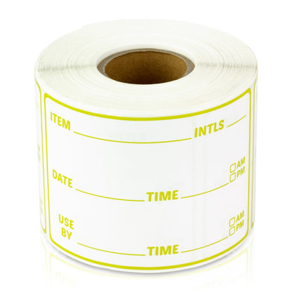 3 x 2 inch Use By Date Inventory Rotation Labels (Yellow)