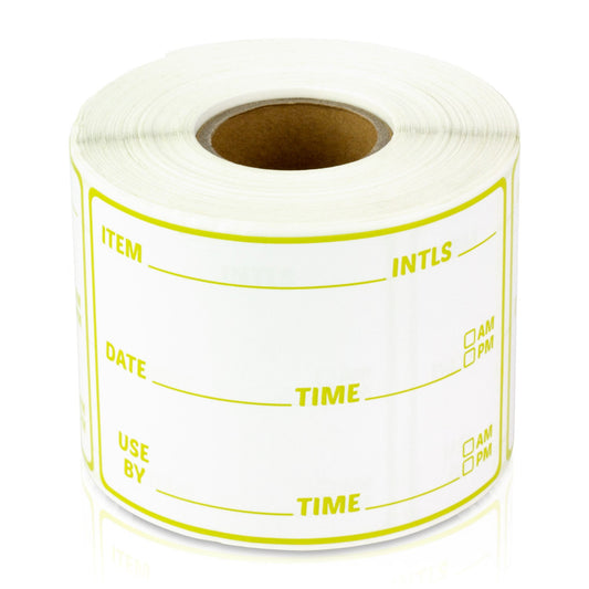 3 x 2 inch Use By Date Inventory Rotation Labels (Yellow)