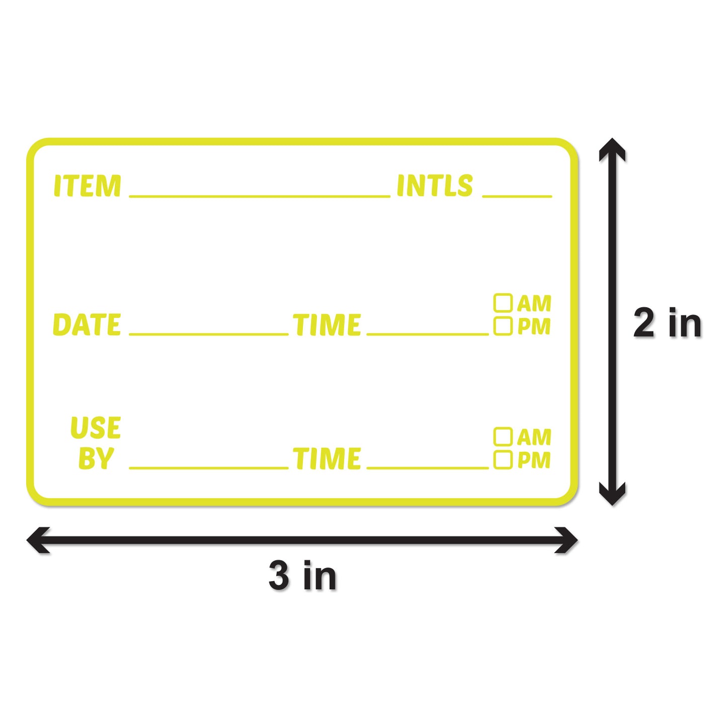 3 x 2 inch Use By Date Inventory Rotation Labels (Yellow)