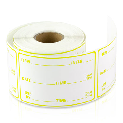 3 x 2 inch Use By Date Inventory Rotation Labels (Yellow)