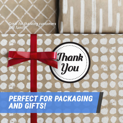 2 inch Thank You Label Roll (Black & White)