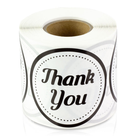 2 inch Thank You Label Roll (Black & White)