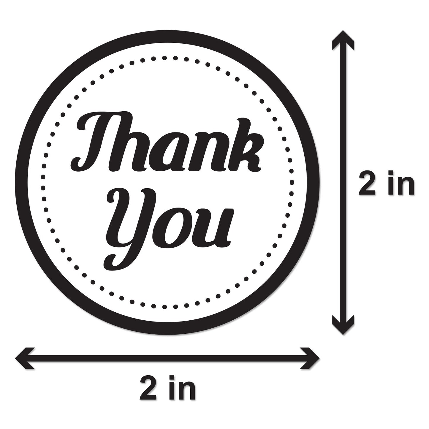 2 inch Thank You Label Roll (Black & White)