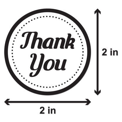 2 inch Thank You Label Roll (Black & White)