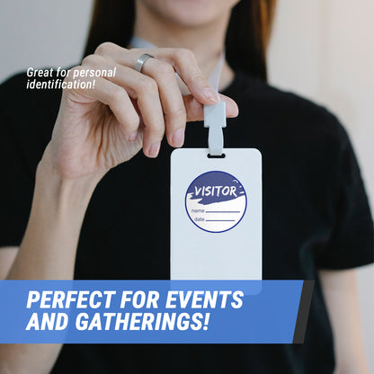 2in Sticker: Write-In Name Visitor ID Label Roll (Blue)