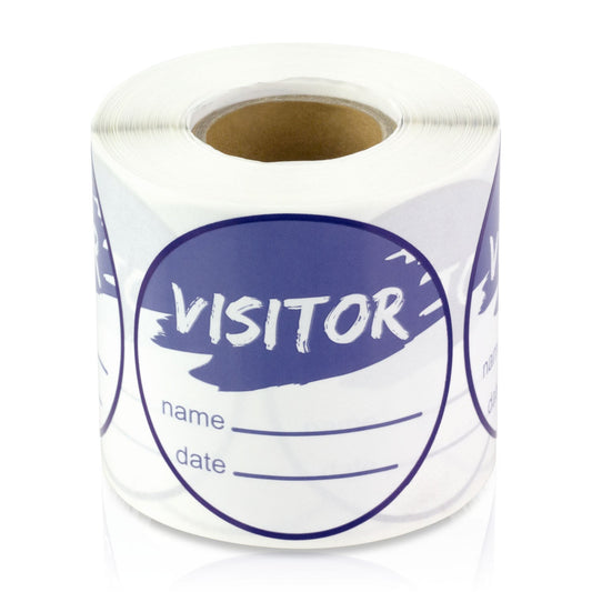 2in Sticker: Write-In Name Visitor ID Label Roll (Blue)