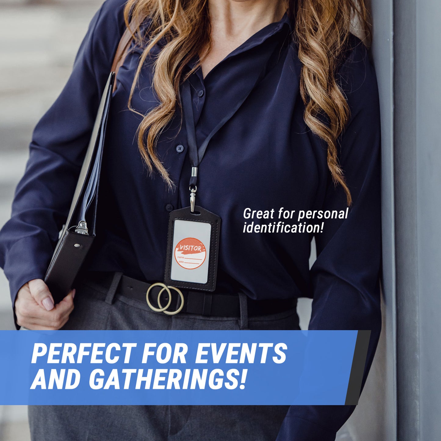 2in Sticker: Write-In Name Visitor ID Label Roll (Orange)