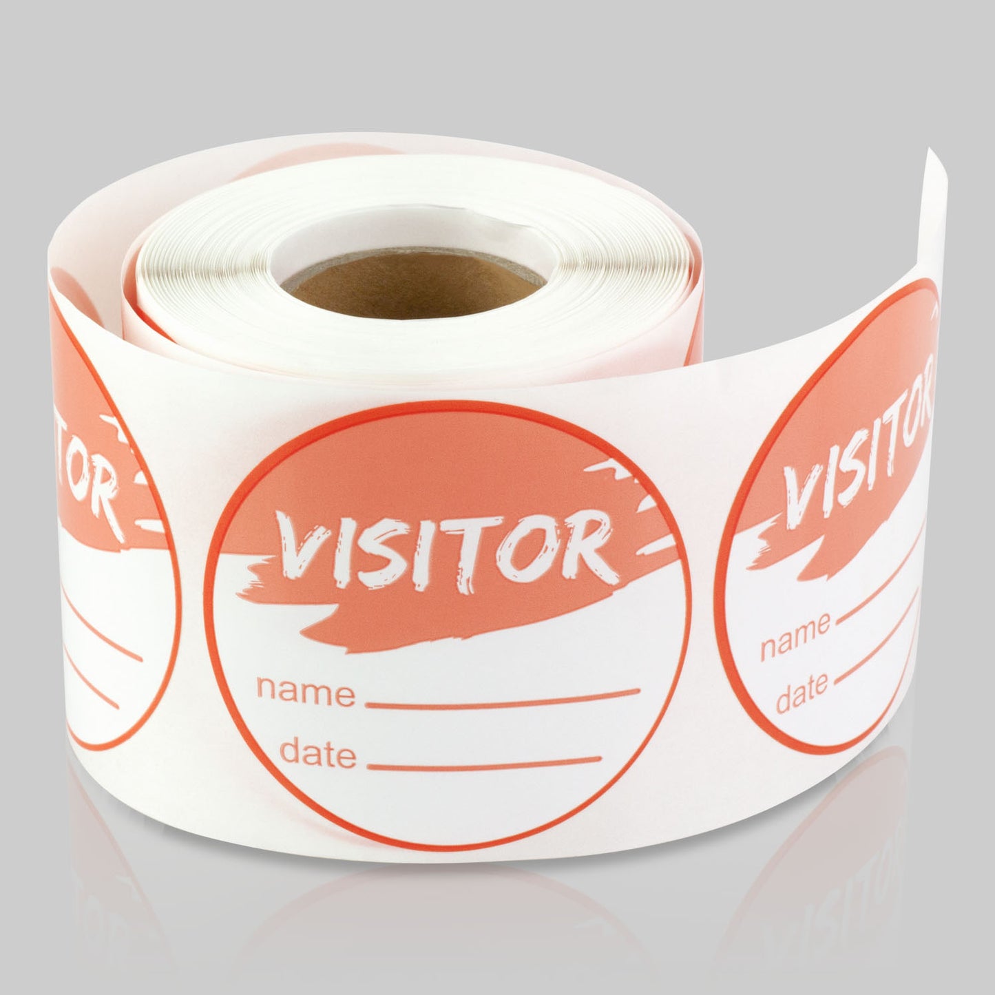 2in Sticker: Write-In Name Visitor ID Label Roll (Orange)