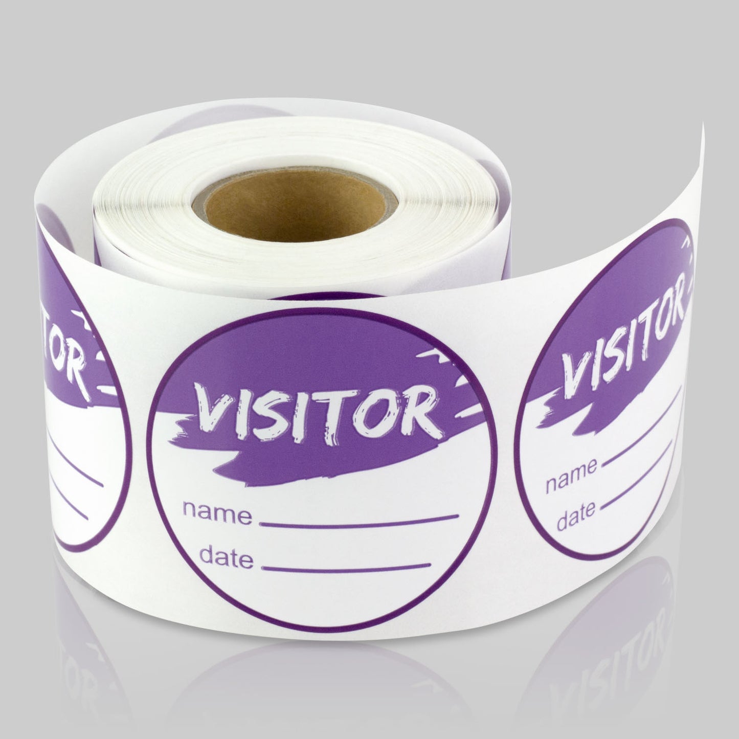 2in Sticker: Write-In Name Visitor ID Label Roll (Purple)