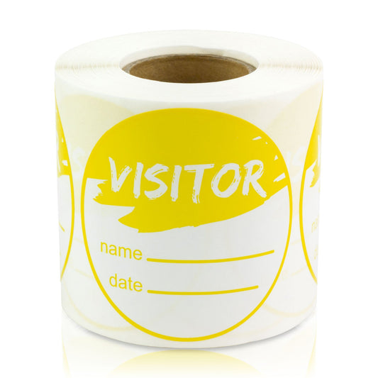 2in Sticker: Write-In Name Visitor ID Label Roll (Yellow)