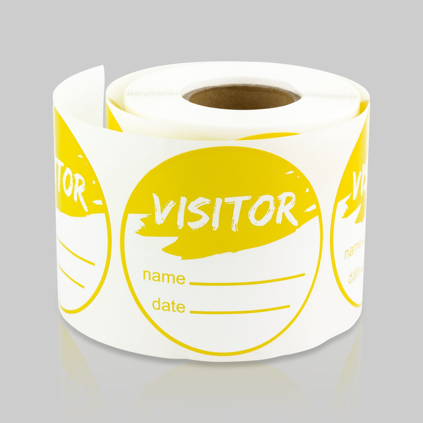 2in Sticker: Write-In Name Visitor ID Label Roll (Yellow)