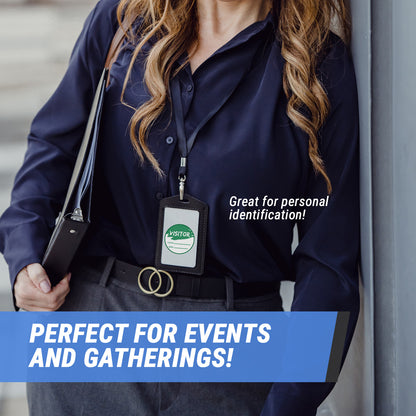 2in Sticker: Write-In Name Visitor ID Label Roll (Green)