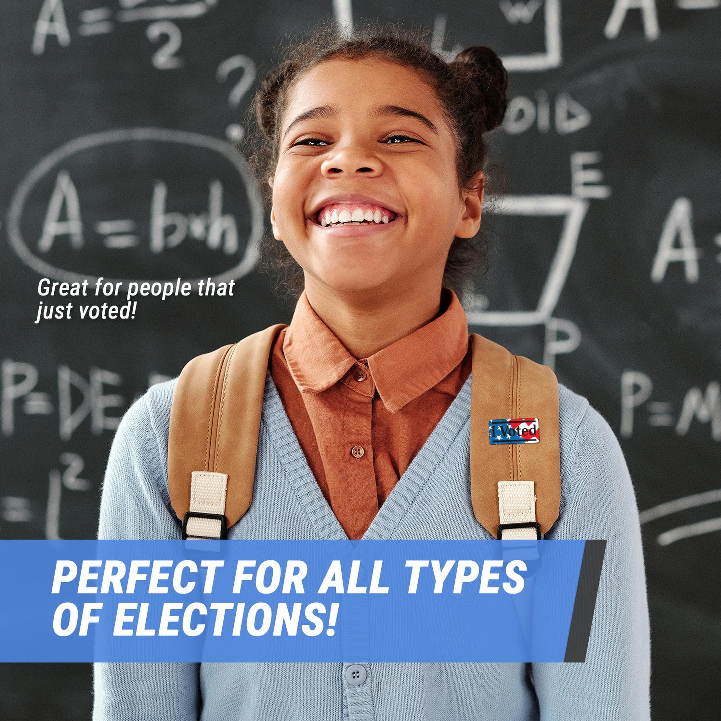 2 x 1in Sticker: I Voted Elections Label Roll (Rectangular)