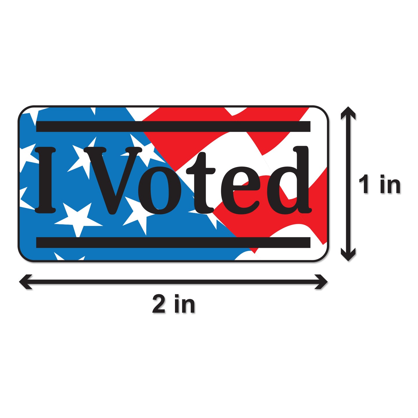 2 x 1in Sticker: I Voted Elections Label Roll (Rectangular)
