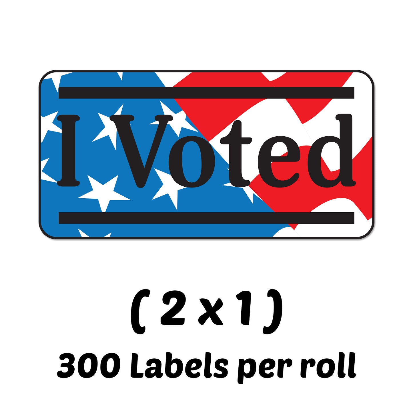 2 x 1in Sticker: I Voted Elections Label Roll (Rectangular)