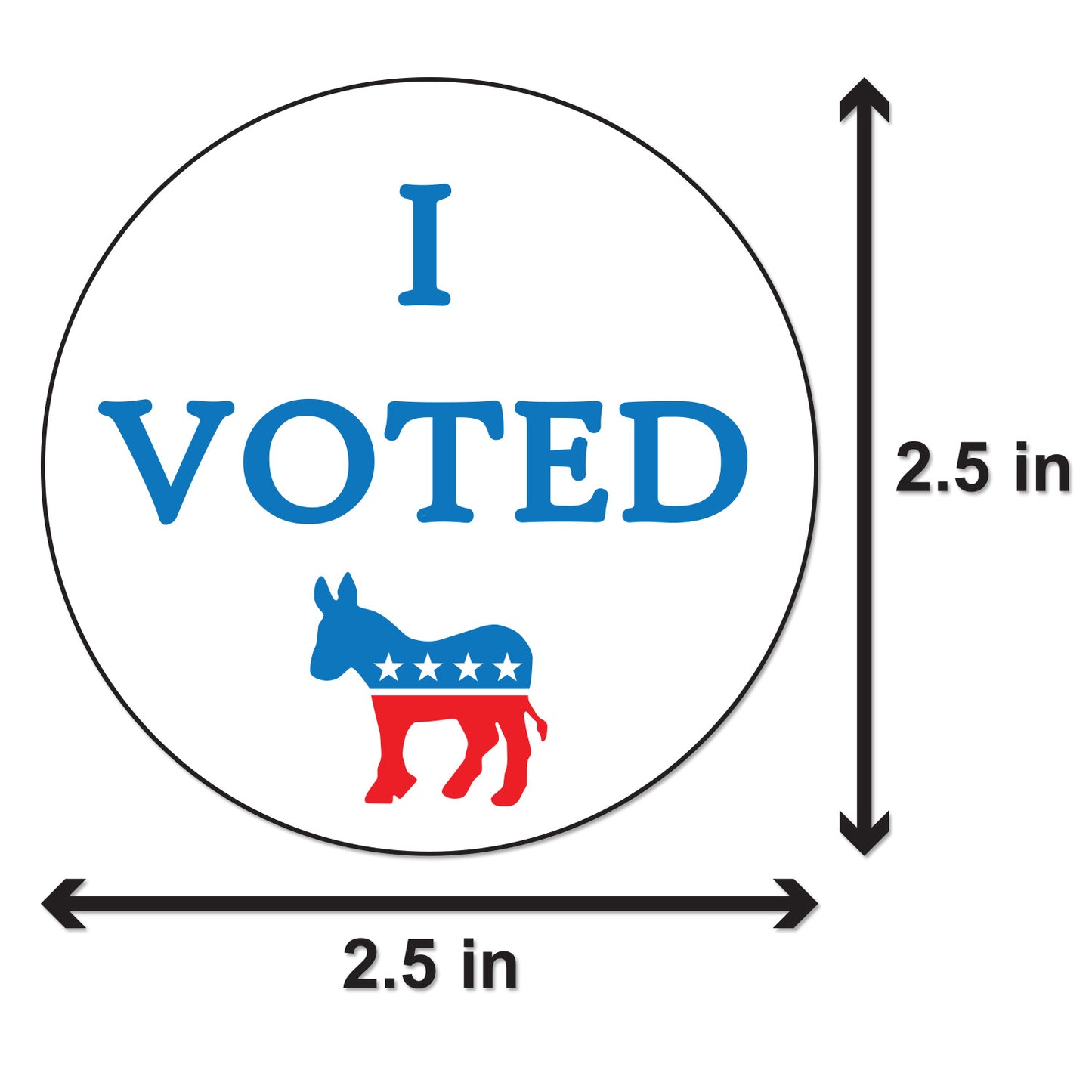 2.5in Sticker: I Voted Democrat Elections Label