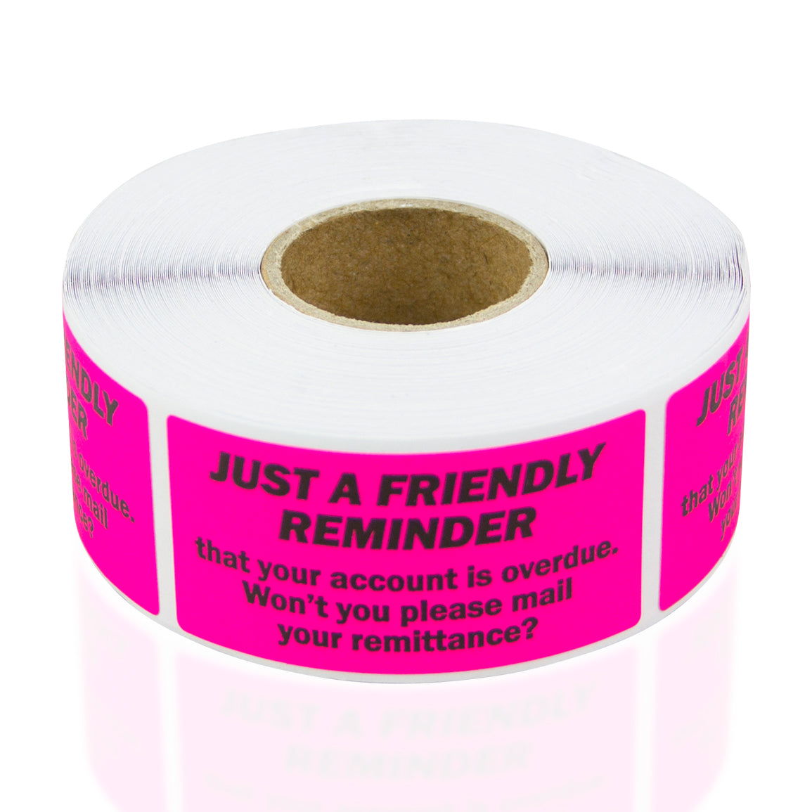 2 x 1 inch Friendly Reminder Overdue Account Labels (Roll)