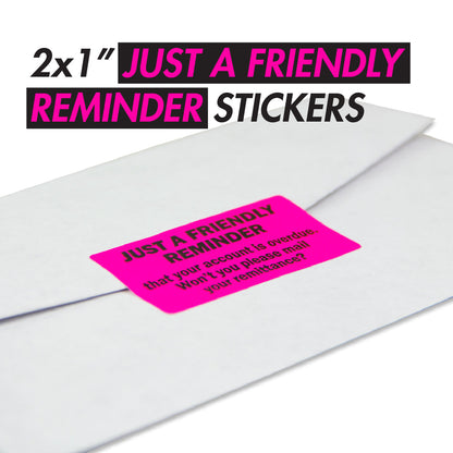 2 x 1 inch Friendly Reminder Overdue Account Labels (Roll)