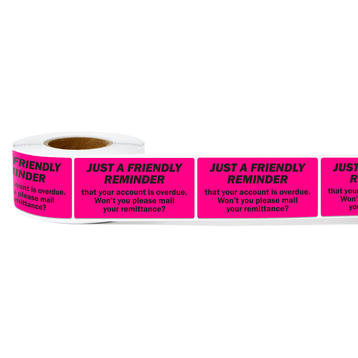 2 x 1 inch Friendly Reminder Overdue Account Labels (Roll)