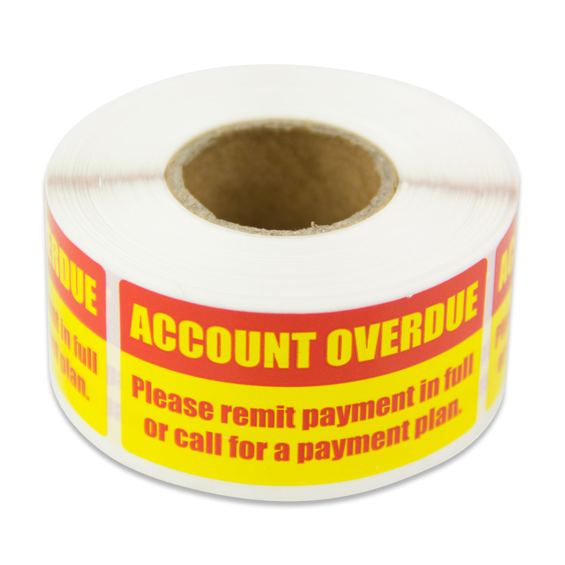 2 x 1in Sticker: Account Overdue Accounting Label Roll