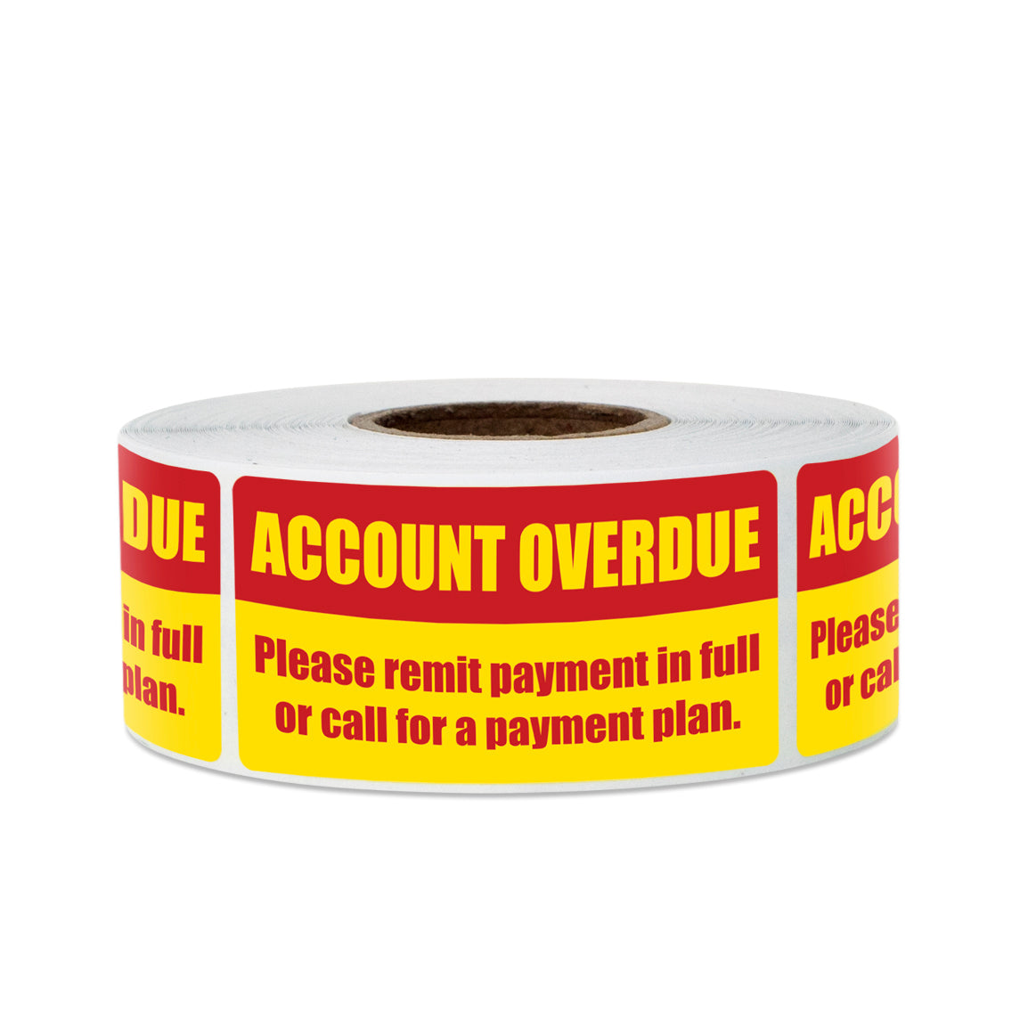 2 x 1in Sticker: Account Overdue Accounting Label Roll