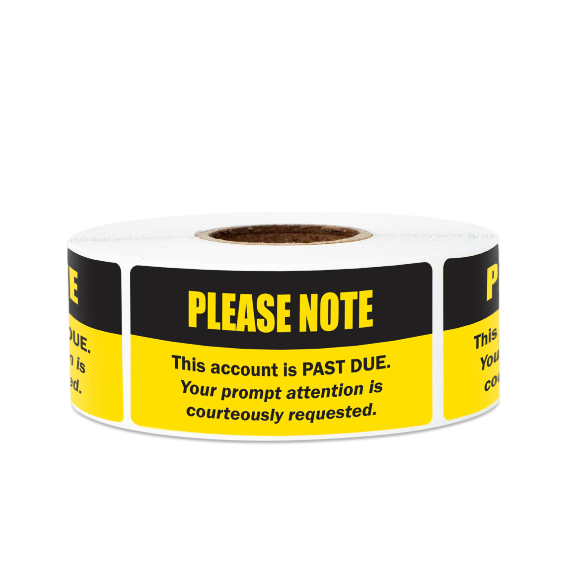 2 x 1in Sticker: Past Due Accounting Label Roll