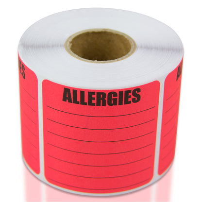 2 x 2in Sticker: Write-In Allergies Label Roll