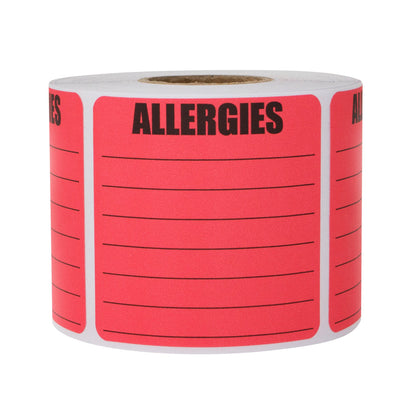 2 x 2in Sticker: Write-In Allergies Label Roll
