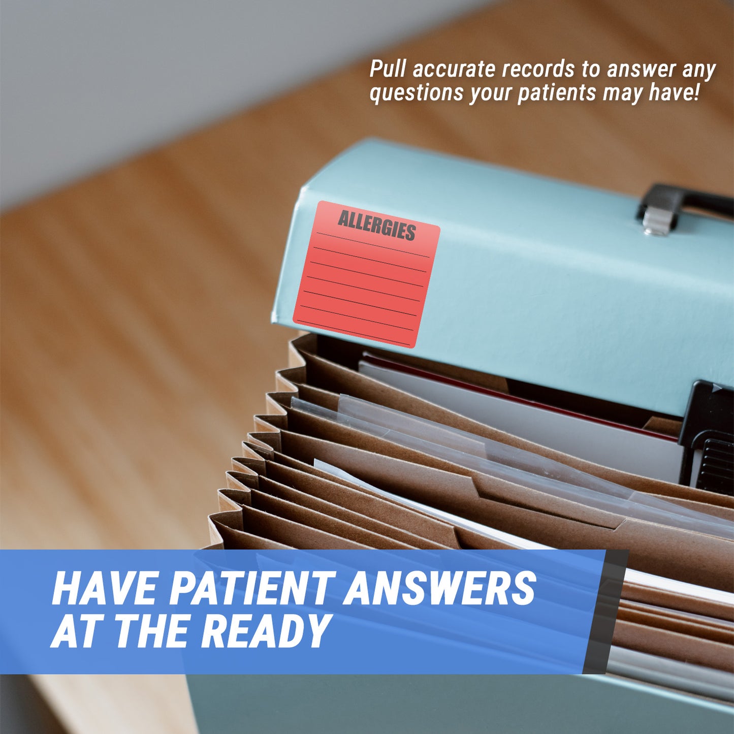 2 x 2in Sticker: Write-In Allergies Label Roll