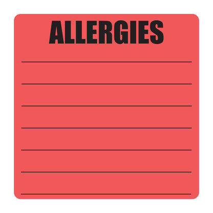 2 x 2in Sticker: Write-In Allergies Label Roll