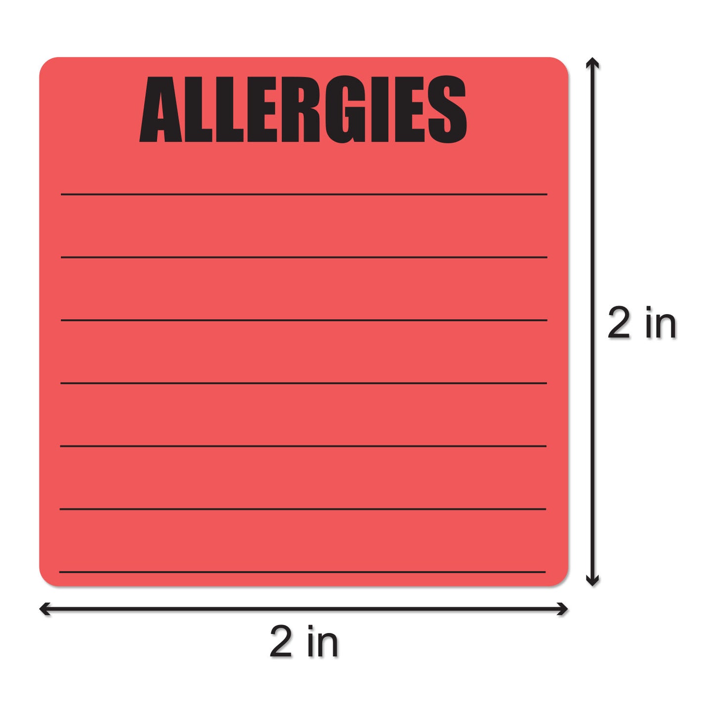 2 x 2in Sticker: Write-In Allergies Label Roll
