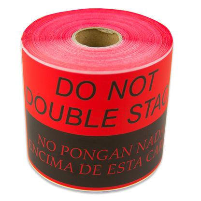 5 x 3in Sticker: Do Not Double Stack Label Roll (Bilingual)