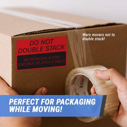 5 x 3in Sticker: Do Not Double Stack Label Roll (Bilingual)
