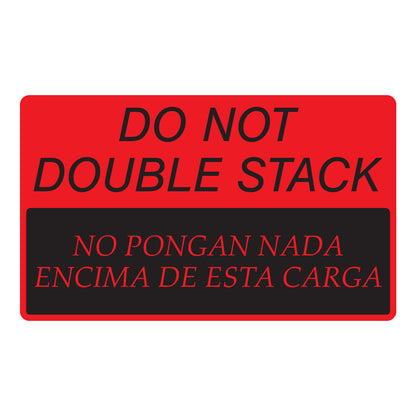 5 x 3in Sticker: Do Not Double Stack Label Roll (Bilingual)
