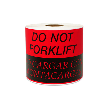 5 x 3in Sticker: Do Not Forklift Label Roll (Bilingual)