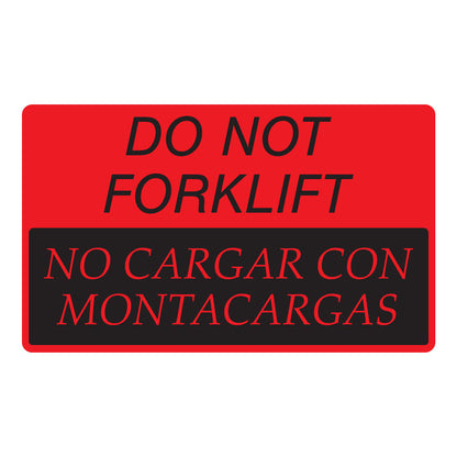 5 x 3in Sticker: Do Not Forklift Label Roll (Bilingual)
