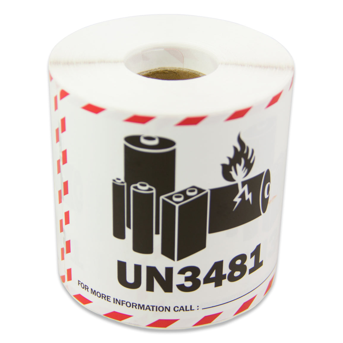 4 x 3in Sticker: Caution Lithium Ion Battery UN3481 Label