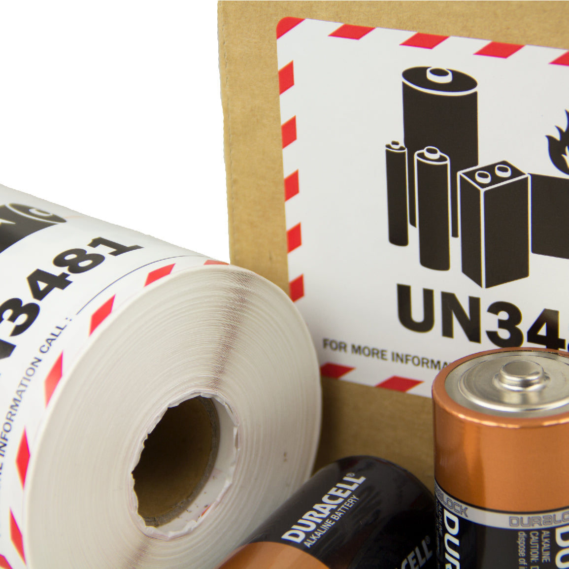 4 x 3in Sticker: Caution Lithium Ion Battery UN3481 Label