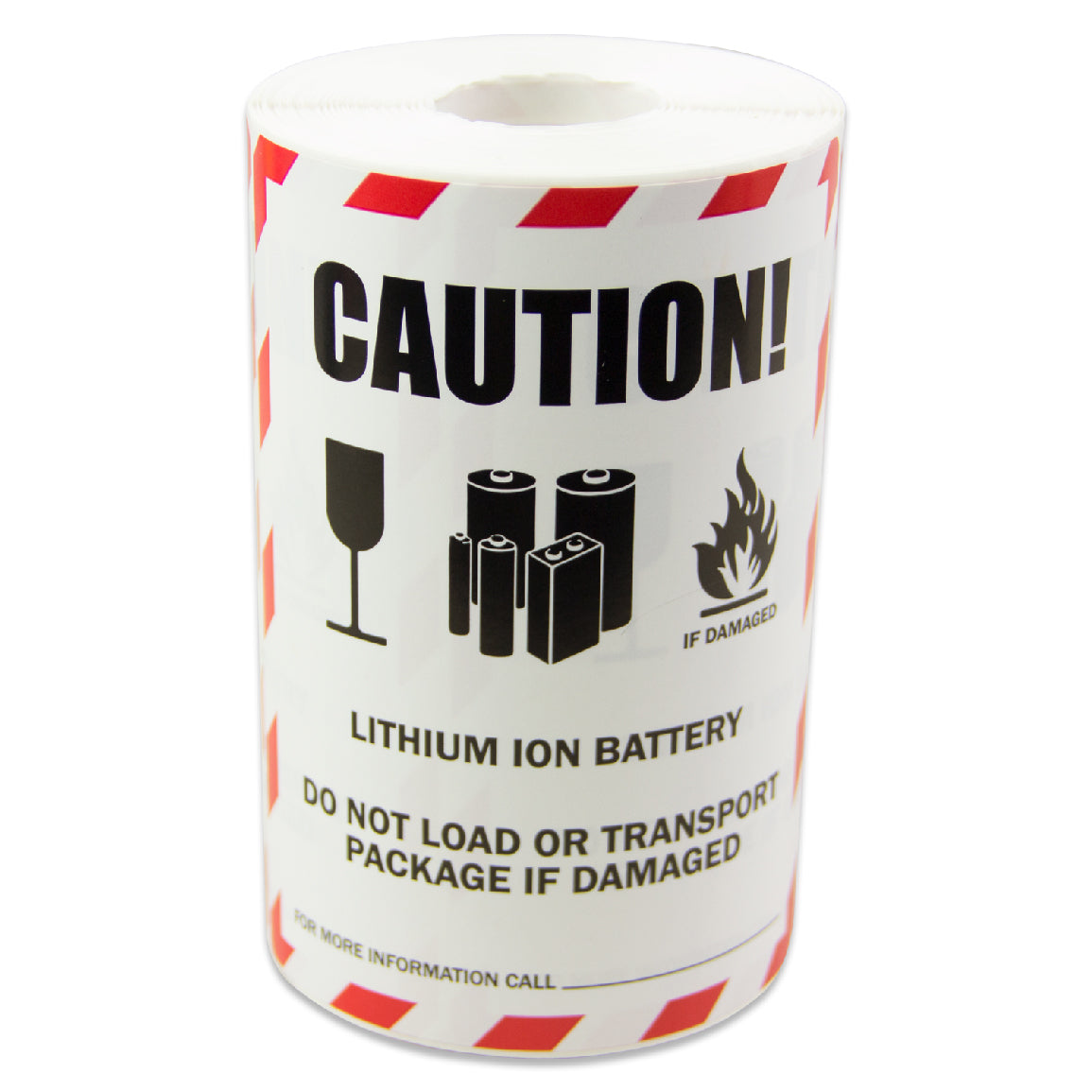4 x 5in Sticker: Caution Lithium Ion Battery Warning Label