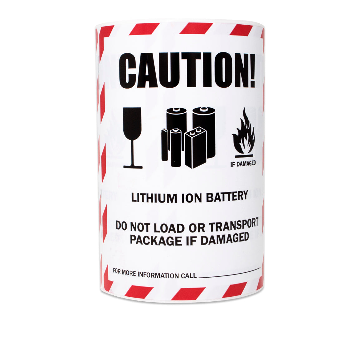 4 x 5in Sticker: Caution Lithium Ion Battery Warning Label