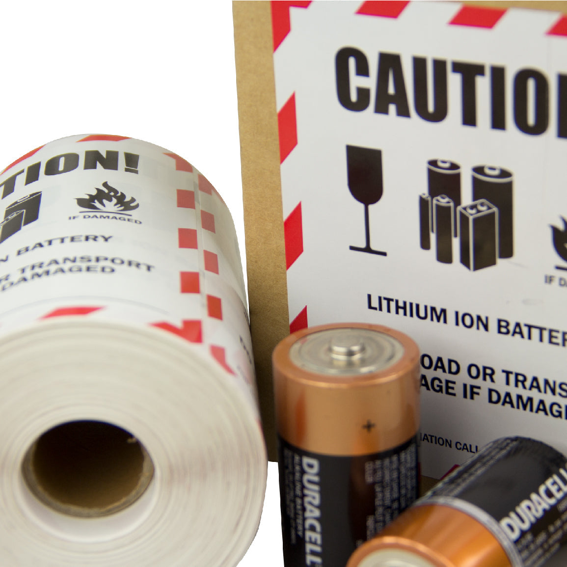 4 x 5in Sticker: Caution Lithium Ion Battery Warning Label