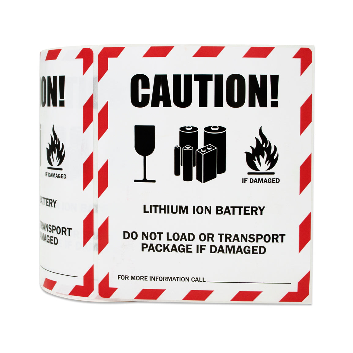 4 x 5in Sticker: Caution Lithium Ion Battery Warning Label