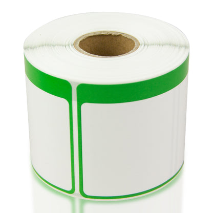 3.5 x 2.25in Green Border Write-In Label (Roll)