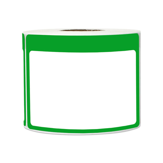 3.5 x 2.25in Green Border Write-In Label (Roll)