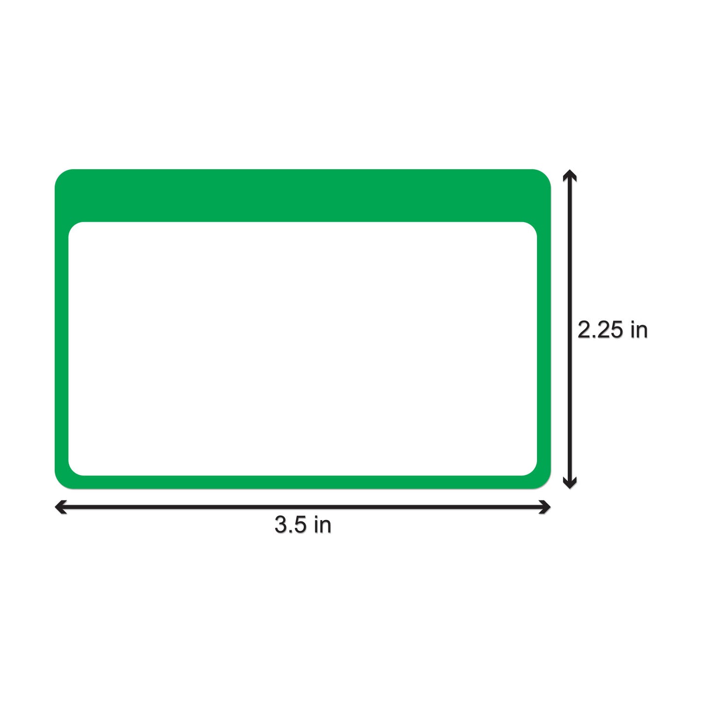 3.5 x 2.25in Green Border Write-In Label (Roll)